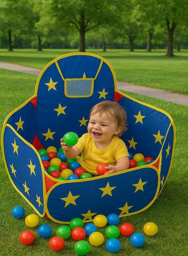 بيبي جو حوض كرات كرة السلة للأطفال من بيبي جو كيدز ستار، خيمة لعب للأطفال من عمر سنتين فما فوق، حوض كرات للأطفال، واسع، خفيف الوزن، محمول وسهل التركيب (30 كرة) - Image 2